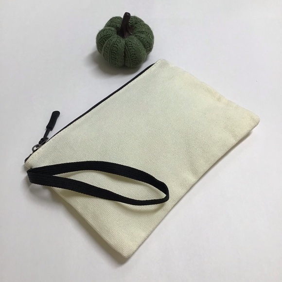 Fall Pumpkin Spice Latte Coffee Cosmetic Bag Canvas Zip Happy Fall Y’all NEW - Picture 4 of 11